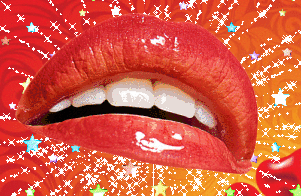 Gif animé bouche étoiles